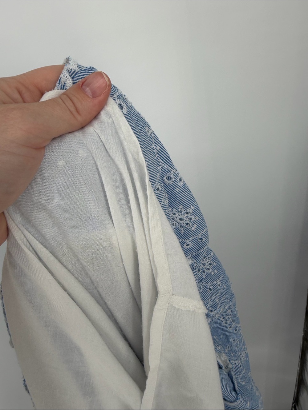 Shabby Chic Blue and White Striped Eyelet Sundress - Picture 8 of 9